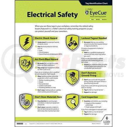 42329 by JJ KELLER - EyeCue Electrical Safety Laminated Poster - Awareness Poster - English
