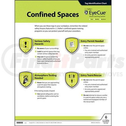 42330 by JJ KELLER - EyeCue Confined Spaces Laminated Poster - Awareness Poster - English