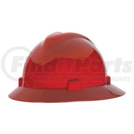 42476 by JJ KELLER - MSA V-Gard Fas-Trac Ratchet Suspension System Hard Hat - Fas-Trac Suspension, Red