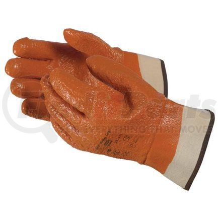 42490 by JJ KELLER - Ansell Monkey Grip™ Orange Vinyl Raised Finish Safety Cuff Gloves - Large, Sold in Packs of 12 Pair