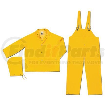 42501 by JJ KELLER - MCR Safety 2003 3-Piece Snap Front Jacket & Bib Pant Rainsuit - 4X-Large - 56-58"