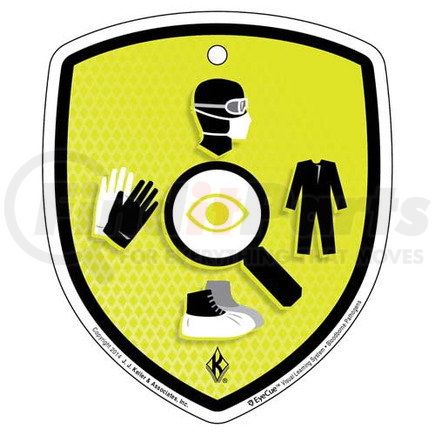 43296 by JJ KELLER - EyeCue Tags - Bloodborne Pathogens PPE Inspection Reminder - Tag, 3" x 4" (10-Pack)