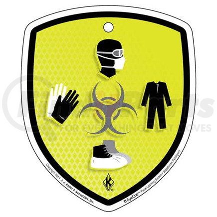 43295 by JJ KELLER - EyeCue Tags - Bloodborne Pathogens Biohazard PPE Reminder - Tag, 3" x 4" (10-Pack)