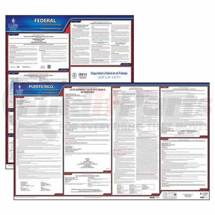 JJ Keller 43783 2022 Puerto Rico & Federal Labor Law Posters - State & Federal Poster Set (Spanish)