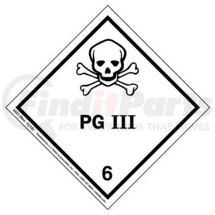 JJ Keller 4401 Class 6 Packing Group III Labels - Paper, 500 Labels/Roll