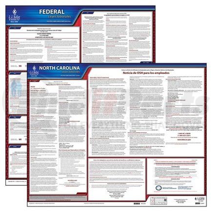 44053 by JJ KELLER - 2022 North Carolina & Federal Labor Law Posters - State & Federal Poster Set (Spanish)