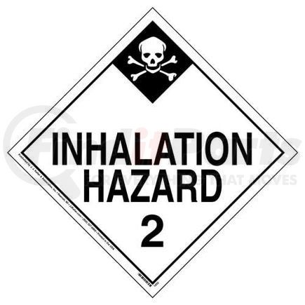 4423 by JJ KELLER - Division 2.3 Inhalation Hazard Placard - Worded - 20 mil Polystyrene, Laminated