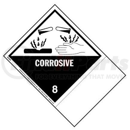 44360 by JJ KELLER - Class 8 Corrosive Labels - Blank Shipping Name Panel - Paper, Single Sheet (2 Labels/Sheet)