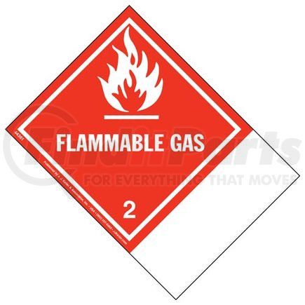 44361 by JJ KELLER - Class 2 Flammable Gas Labels - Blank Shipping Name Panel - Paper, Single Sheet (2 Labels/Sheet)
