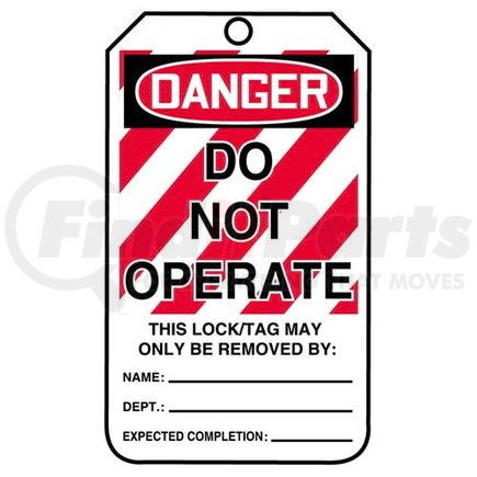 29744 by JJ KELLER - Lockout/Tagout Tag - Do Not Operate (Large Text) - 25-Pack  Cardstock Tags