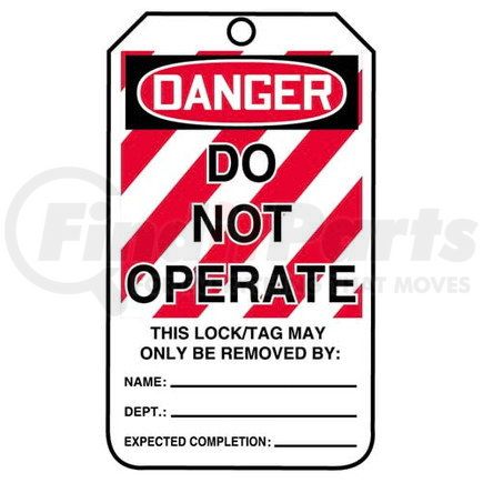 29742 by JJ KELLER - Lockout/Tagout Tag - Do Not Operate (Large Text) - 5-Pack Cardstock Tags