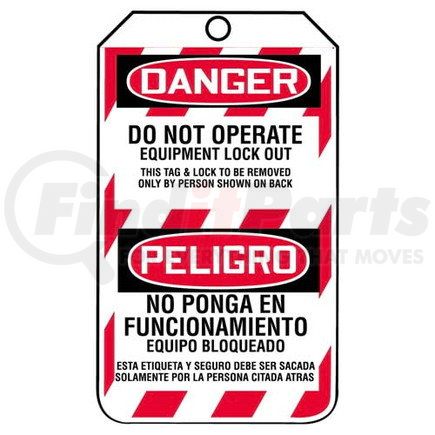 29745 by JJ KELLER - Bilingual Lockout/Tagout Tag - Do Not Operate Equipment Lock Out - 5-Pack Plastic Tags