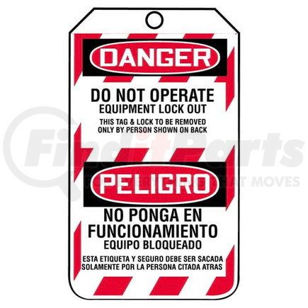 29746 by JJ KELLER - Bilingual Lockout/Tagout Tag - Do Not Operate Equipment Lock Out - 25-Pack Plastic Tags