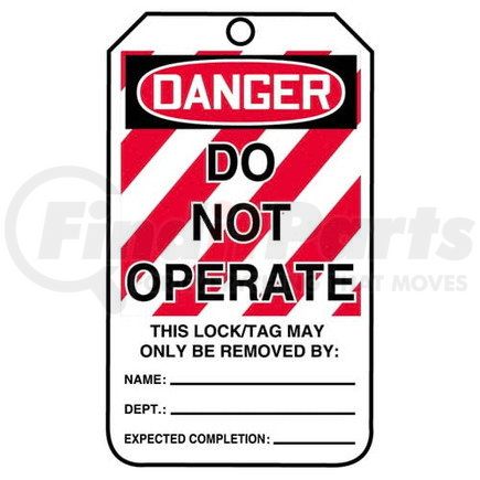 29767 by JJ KELLER - Lockout/Tagout Tag - Do Not Operate (Large Text) - 5-Pack Laminate Tags