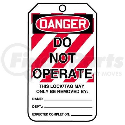 29768 by JJ KELLER - Lockout/Tagout Tag - Do Not Operate (Large Text) - 25-Pack  Laminate Tags