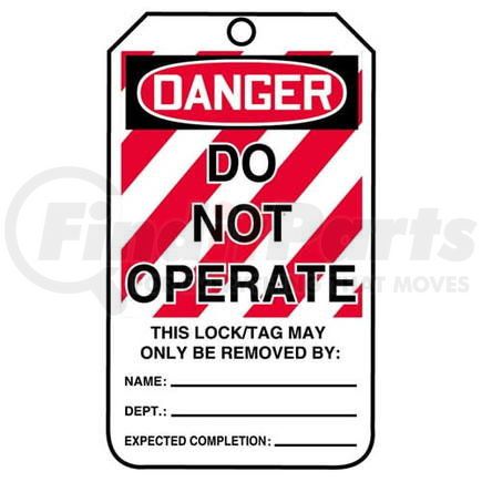 29769 by JJ KELLER - Lockout/Tagout Tag - Do Not Operate (Large Text) - 5-Pack Plastic Tags