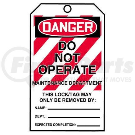 29786 by JJ KELLER - STOPOUT Tags By-The-Roll - Danger Do Not Operate Maintenance Department - Roll of 100 Tags