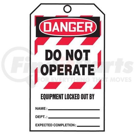 29785 by JJ KELLER - STOPOUT Tags By-The-Roll - Danger Do Not Operate Equipment Locked Out By... - Roll of 250 Tags