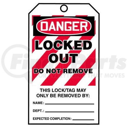 29795 by JJ KELLER - STOPOUT Tags By-The-Roll - Danger Locked Out Do Not Remove - Roll of 100 Tags - Roll of 100 Tags