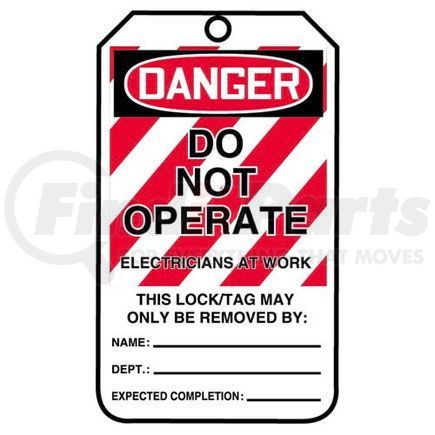 29799 by JJ KELLER - Lockout/Tagout Tag - Do Not Operate, Electricians At Work - 25-Pack  Cardstock Tags