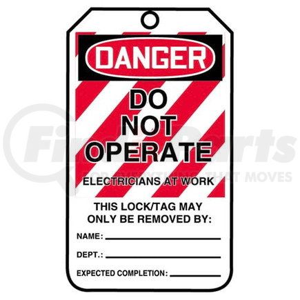 29806 by JJ KELLER - Lockout/Tagout Tag - Do Not Operate, Electricians At Work - 25-Pack  Laminate Tags