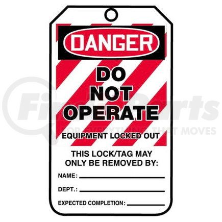 29843 by JJ KELLER - Lockout/Tagout Tag - Do Not Operate, Equipment Locked Out - 5-Pack Plastic Tags