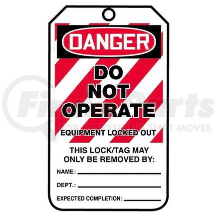29842 by JJ KELLER - Lockout/Tagout Tag - Do Not Operate, Equipment Locked Out - 25-Pack  Laminate Tags