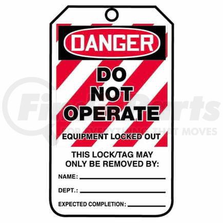 29844 by JJ KELLER - Lockout/Tagout Tag - Do Not Operate, Equipment Locked Out - 25-Pack Plastic Tags