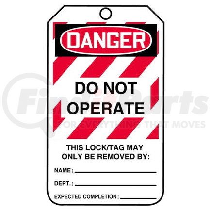 29845 by JJ KELLER - Lockout/Tagout Tag - Do Not Operate (Text in White Box) - 5-Pack Cardstock Tags
