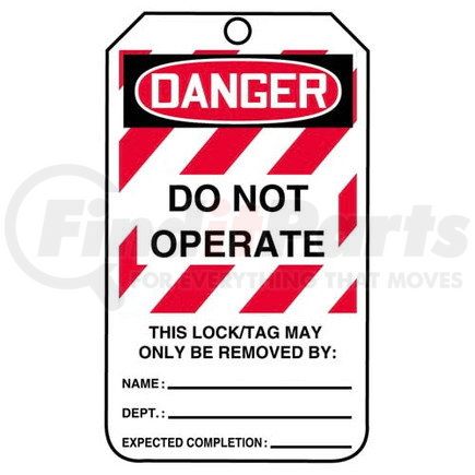 29847 by JJ KELLER - Lockout/Tagout Tag - Do Not Operate (Text in White Box) - 25-Pack  Cardstock Tags