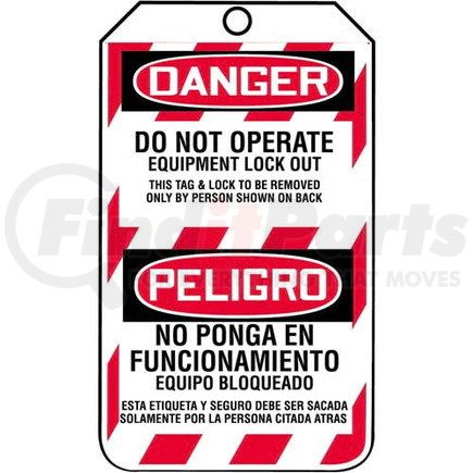 29846 by JJ KELLER - Bilingual Lockout/Tagout Tag - Do Not Operate Equipment Lock Out - 25-Pack Cardstock Tags