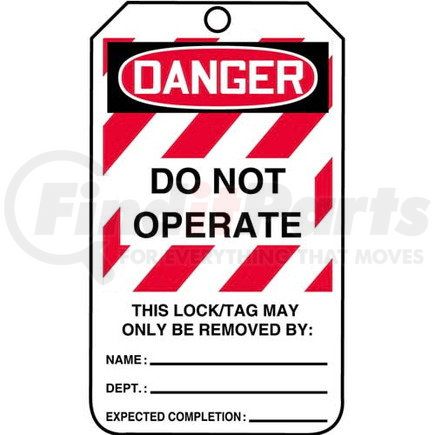 29855 by JJ KELLER - Lockout/Tagout Tag - Do Not Operate (Text in White Box) - 5-Pack Laminate Tags