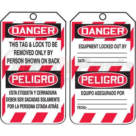 29887 by JJ KELLER - Lockout/Tagout Tags - Bilingual (Spanish) - 5-Pack Cardstock Tags