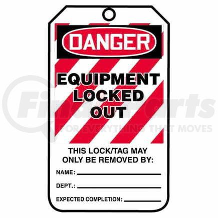 29891 by JJ KELLER - Lockout/Tagout Tag - Danger Equipment Locked Out - 25-Pack  Cardstock Tags