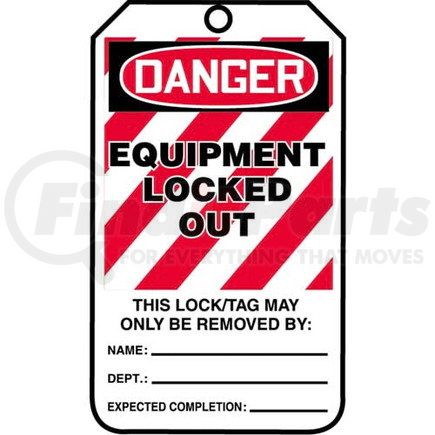 29894 by JJ KELLER - Lockout/Tagout Tag - Danger Equipment Locked Out - 5-Pack Laminate Tags