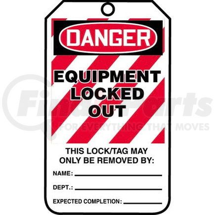 29895 by JJ KELLER - Lockout/Tagout Tag - Danger Equipment Locked Out - 25-Pack  Laminate Tags