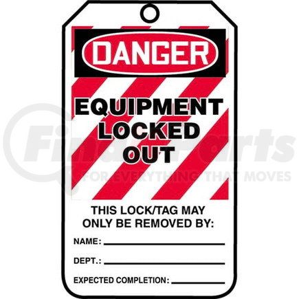 29897 by JJ KELLER - Lockout/Tagout Tag - Danger Equipment Locked Out - 25-Pack Plastic Tags