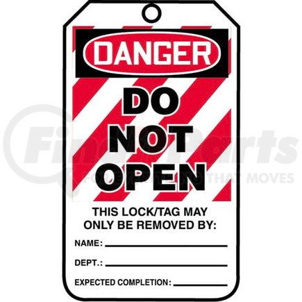 29906 by JJ KELLER - Lockout/Tagout Tag - Danger Do Not Open - 5-Pack Plastic Tags