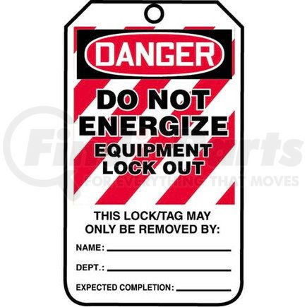 29926 by JJ KELLER - Lockout/Tagout Tag - Danger Do Not Energize Equipment Lockout - 5-Pack Plastic Tags