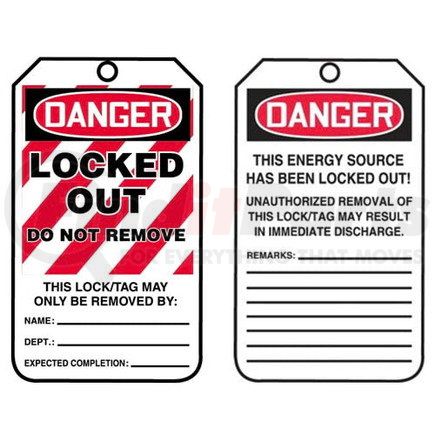 29929 by JJ KELLER - Lockout/Tagout Tag - Danger Locked Out Do Not Remove - 5-Pack Cardstock Tags