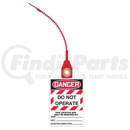 29950 by JJ KELLER - Loop n' Lock Tie Tags - Danger Do Not Operate (Text in White Box) - 10-Pack Tie Tags