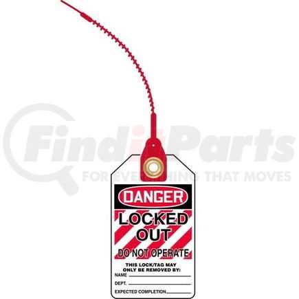 29953 by JJ KELLER - Loop n' Lock Tie Tags - Danger Locked Out Do Not Operate - 10-Pack Tie Tags