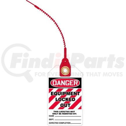 29967 by JJ KELLER - Loop n' Lock Tie Tags - Danger Equipment Locked Out - 10-Pack Tie Tags