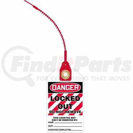 29968 by JJ KELLER - Loop n' Lock Tie Tags - Danger Locked Out Do Not Remove - 10-Pack Tie Tags