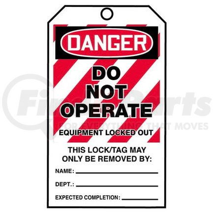 29973 by JJ KELLER - STOPOUT Tags By-The-Roll - Danger Do Not Operate Equipment Locked Out - Roll of 100 Tags