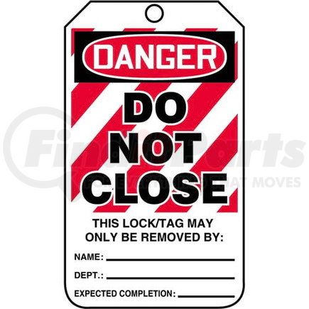 JJ Keller 29984 Lockout/Tagout Tag - Danger Do Not Close - 25-Pack Laminate Tags