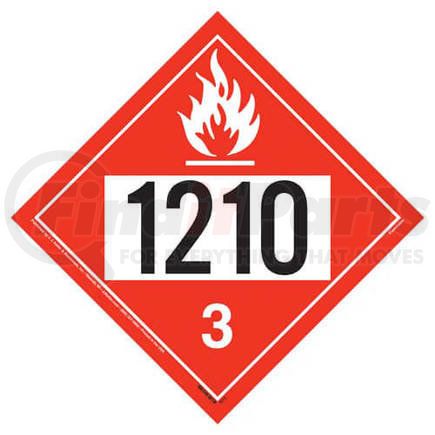 3513 by JJ KELLER - 1210 Placard - Class 3 Flammable Liquid - 176 lb Polycoated Tagboard