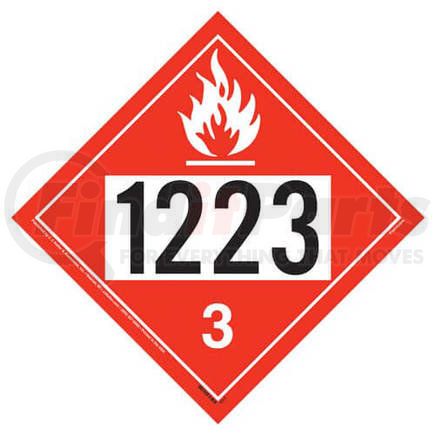 3517 by JJ KELLER - 1223 Placard - Class 3 Flammable Liquid - 4 mil Vinyl Permanent Adhesive