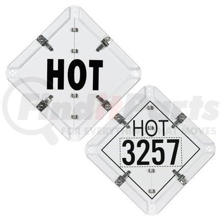 315 by JJ KELLER - Placard, "Hot" Markings, Aluminum, White Back Plate