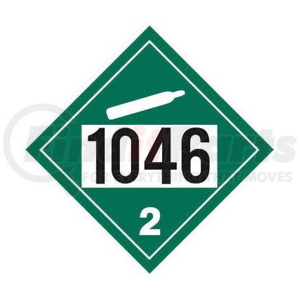 3338 by JJ KELLER - 1046 Placard - Division 2.2 Non-Flammable Gas - 4 mil Vinyl Permanent Adhesive